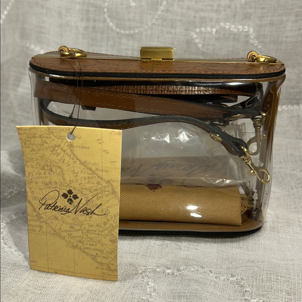 NWT Patricia Nash Anselma Riot rust camera bag purse leather w/ removable strap - Picture 15 of 15